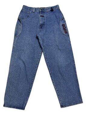 BOSS Vintage 90s Y2K Baggy Loose Wide Fit Streetwear Denim Jeans Mens 34x32